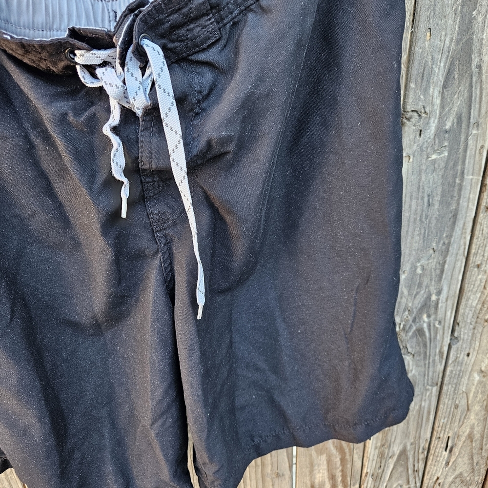 Merona Men's Black Drawstring Cargo Swim Shorts Size L - Picture 8 of 16